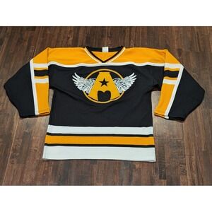 Vintage Aerosmith World Tour Medium Hockey Jersey Athletic Knit AK Canada‎ 90s